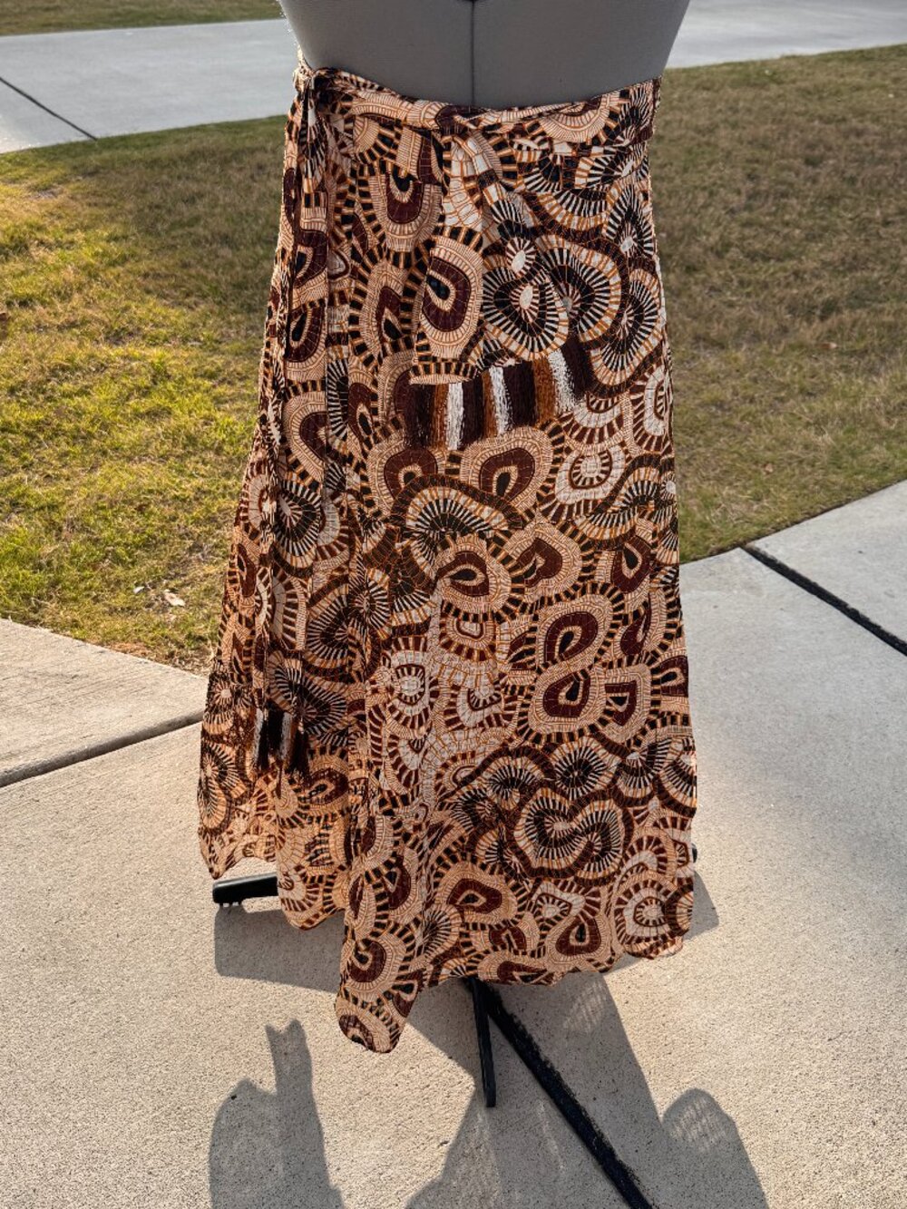 Marie Oliver Tanya Wrap Skirt in Mosaic Print - Silk Linen Blend